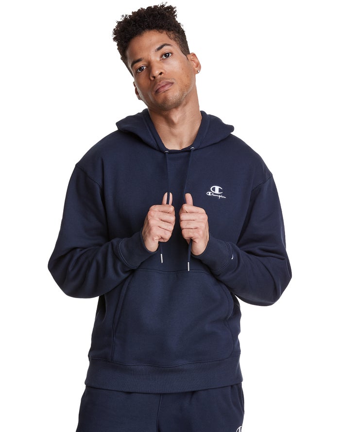 Champion Hoodie Heren - Donkerblauw - Classic Fleece Embroidered Applique Logo ( 205786-MVD )